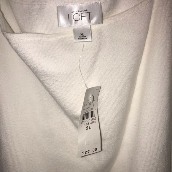 LOFT tie shoulder knit tank white XL NWT - Picture 3 of 4